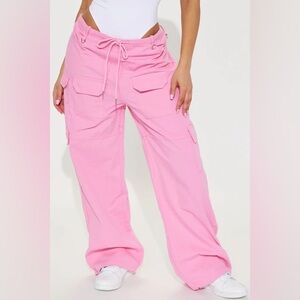 FashionNova Solo Made Pink Cargo Pant